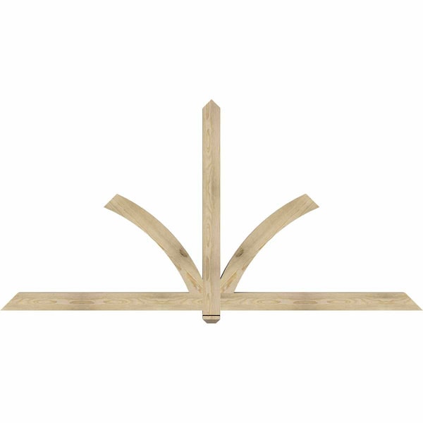 Ekena Millwork Redmond Rough Sawn Timber Gable Bracket, Douglas Fir, 96"W x 48"H x 4"D x 4"F, 12/12 Pitch GBW096X48X0404RED00RDF - main